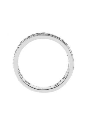 Milgrain Decorated Eternity Band with Micro-Prong Set Diamonds in 18k White Gold