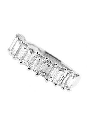 Single Row Band with Baguette Diamonds Set in 18k White Gold
