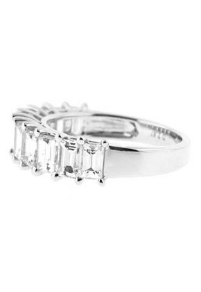 Single Row Band with Baguette Diamonds Set in 18k White Gold