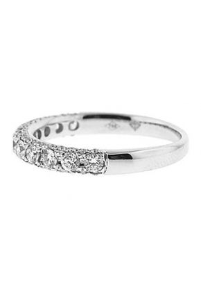 Three Side Micro-Prong Set Band with Round Diamonds in 18k White Gold