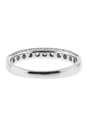 Three Side Micro-Prong Set Band with Round Diamonds in 18k White Gold