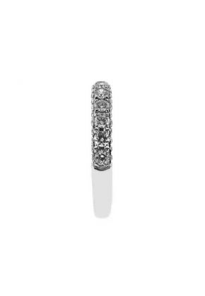 Three Side Micro-Prong Set Band with Round Diamonds in 18k White Gold