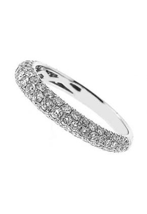 Rounded Pav?? Set Band with Rows of Diamonds in 18k White Gold