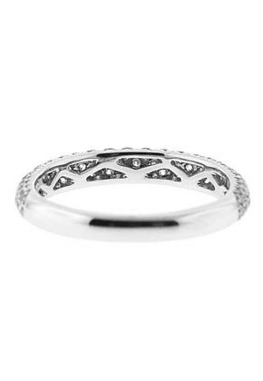 Rounded Pav?? Set Band with Rows of Diamonds in 18k White Gold