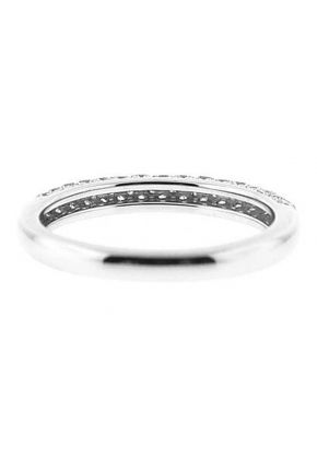 Angled Three-Side Band with Pav?? Set Round Diamonds in 18k White Gold