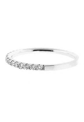 Single Row Band with Round Diamonds Set in 18k White Gold