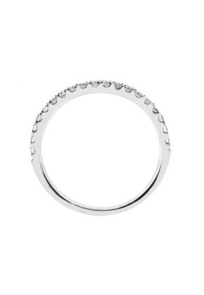 Single Row Band with Round Diamonds Set in 18k White Gold