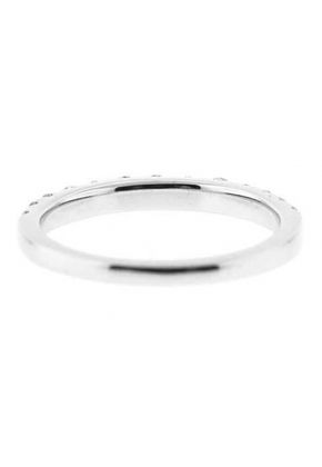 Single Row Micro-Prong Set Band with Round Diamonds in 18k White Gold
