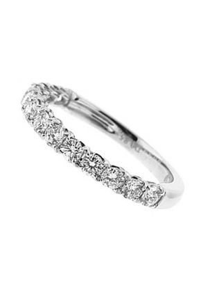 Single Row Micro-Prong Set Band with Round Diamonds in 18k White Gold
