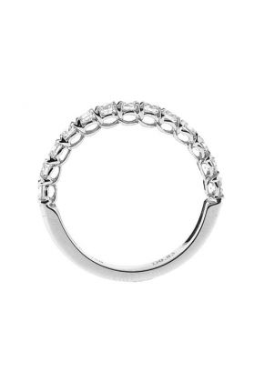Single Row Micro-Prong Set Band with Round Diamonds in 18k White Gold