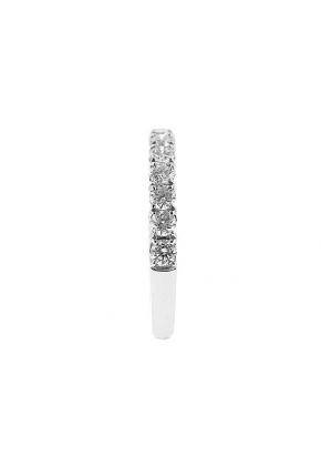 Single Row Micro-Prong Set Band with Round Diamonds in 18k White Gold