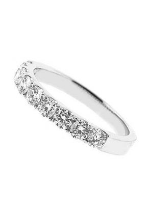 Single Row Micro-Prong Set Band with Round Diamonds in 18k White Gold