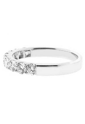 Single Row Micro-Prong Set Band with Round Diamonds in 18k White Gold