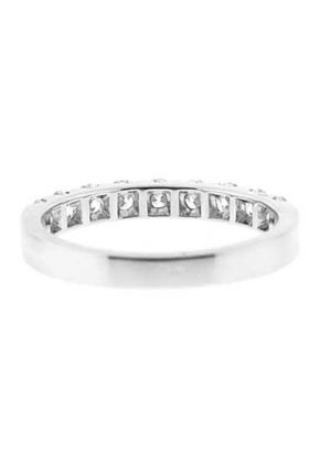 Single Row Micro-Prong Set Band with Round Diamonds in 18k White Gold