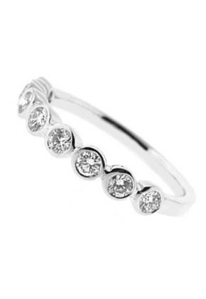 8 Stone Bezel Set Band with Round Diamonds in 18k White Gold