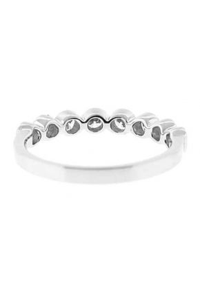 8 Stone Bezel Set Band with Round Diamonds in 18k White Gold