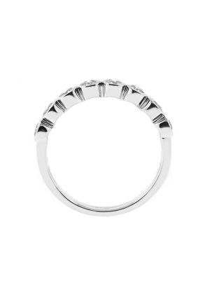 8 Stone Bezel Set Band with Round Diamonds in 18k White Gold