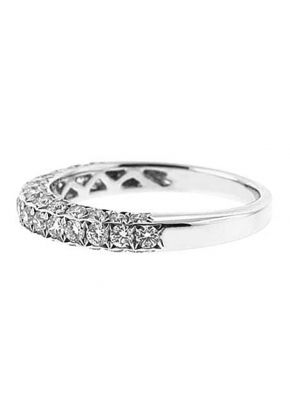 Triple Side Band with Pav?? Set Round Diamonds in 18k White Gold