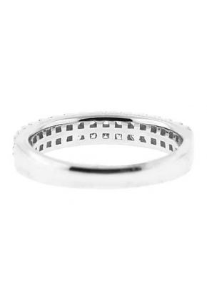 Double Row Band with Prong Set Round Diamonds in 18k White Gold