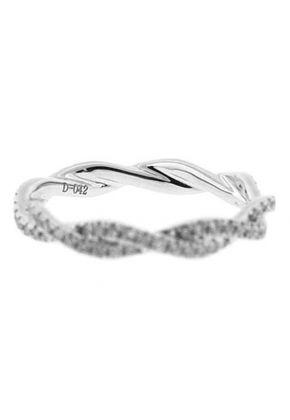 Braided Twist Eternity Band with Pav?? Set Diamonds Set in 18k White Gold