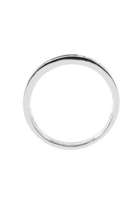 Single Row Channel Set Band with Princess Cut Diamonds in 18k White Gold