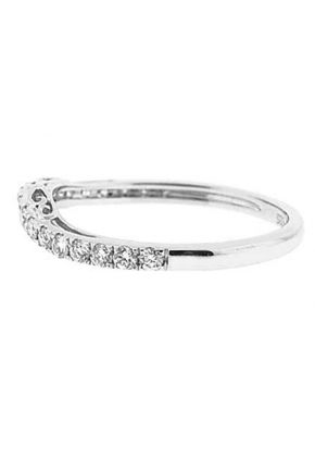 Curve Band with Filigree Side Profile and Micro-Prong Set Round Diamonds in 18k White Gold