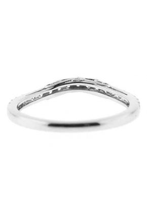 Curve Band with Filigree Side Profile and Micro-Prong Set Round Diamonds in 18k White Gold