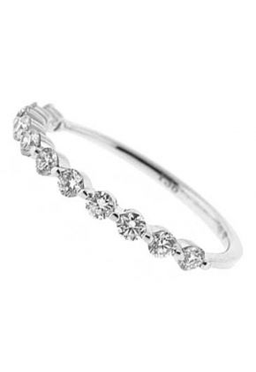 Single Row Prong Set Band with Round Diamonds in 18k White Gold