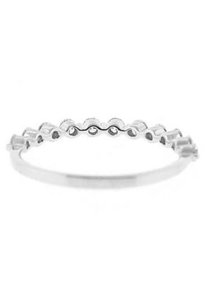 Single Row Prong Set Band with Round Diamonds in 18k White Gold