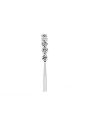 Single Row Prong Set Band with Round Diamonds in 18k White Gold