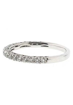 Single Row Three Side Band with Beaded Milgrain and Micro-Prong Set Round Diamonds in 18k White Gold