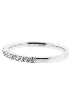 Single Row Micro-Prong Set Band with Round Diamonds in 18k White Gold