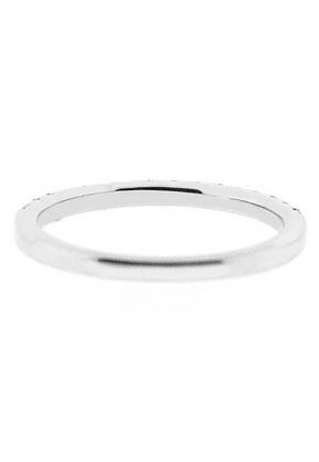 Single Row Micro-Prong Set Band with Round Diamonds in 18k White Gold
