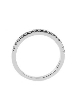 Single Row Micro-Prong Set Band with Round Diamonds in 18k White Gold