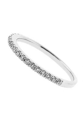 Single Row Micro-Prong Set Band with Round Diamonds in 18k White Gold