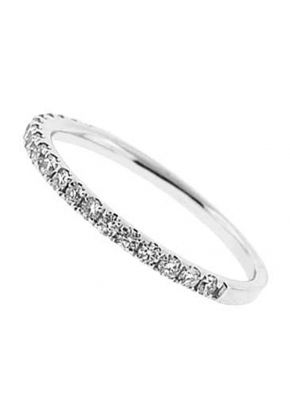 Single Row Band with Round Diamonds Set in 18k White Gold