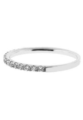 Single Row Band with Round Diamonds Set in 18k White Gold