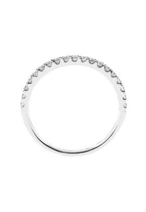 Single Row Band with Round Diamonds Set in 18k White Gold
