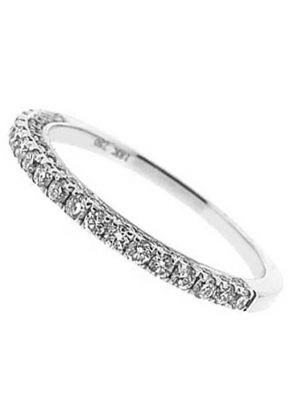 Three Side Band with Micro-Prong Set Round Diamonds in 18k White Gold