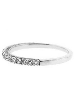 Three Side Band with Micro-Prong Set Round Diamonds in 18k White Gold