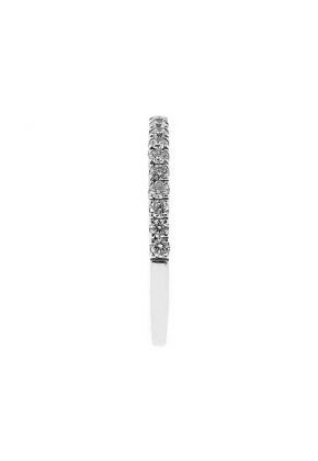 Three Side Band with Micro-Prong Set Round Diamonds in 18k White Gold