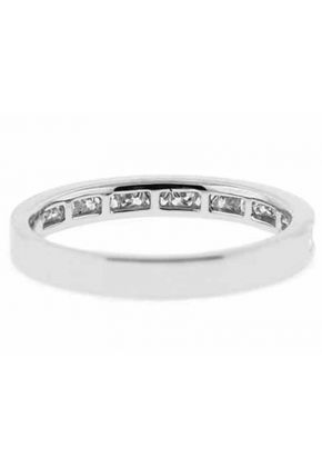 Single Row Channel Set Band with Princess Cut Diamonds in 18k White Gold