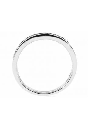 Single Row Channel Set Band with Princess Cut Diamonds in 18k White Gold