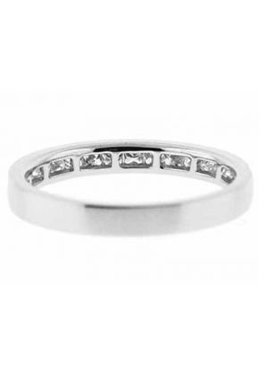 Single Row Channel Set Band with Princess Cut Diamonds in 18k White Gold