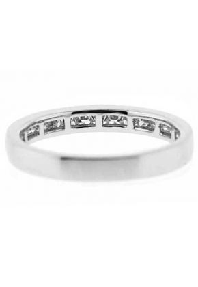 Single Row Channel Set Band with Princess Cut Diamonds in 18k White Gold