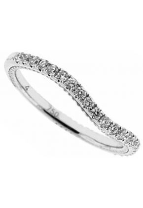 Curved Micro-Prong Set Band with Round Diamonds in 18k White Gold
