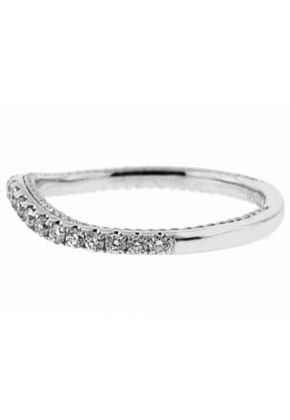 Curved Micro-Prong Set Band with Round Diamonds in 18k White Gold