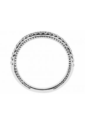 Curved Micro-Prong Set Band with Round Diamonds in 18k White Gold