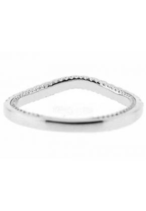 Curved Band with Engraved Side Profile and Micro-Prong Set Round Diamonds in 18k White Gold