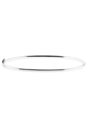 Bangle with Single Row of Round Diamonds Set in 18k White Gold